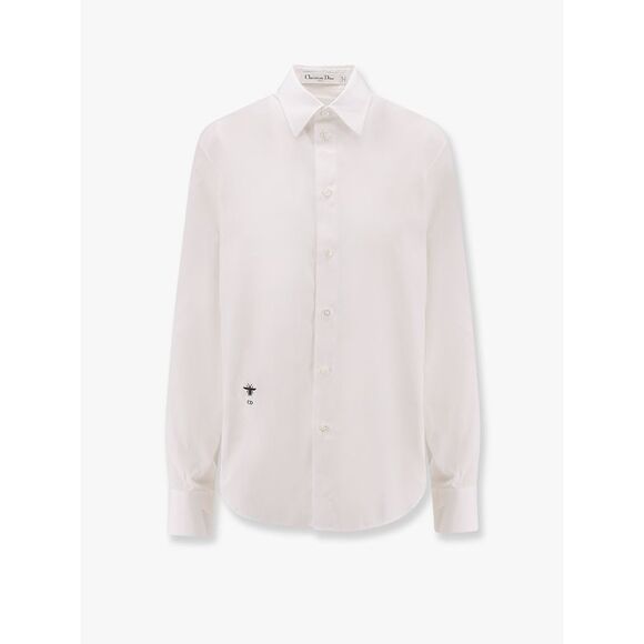 Dior Women Cotton Shirt With Bee And Monogram Embroidery